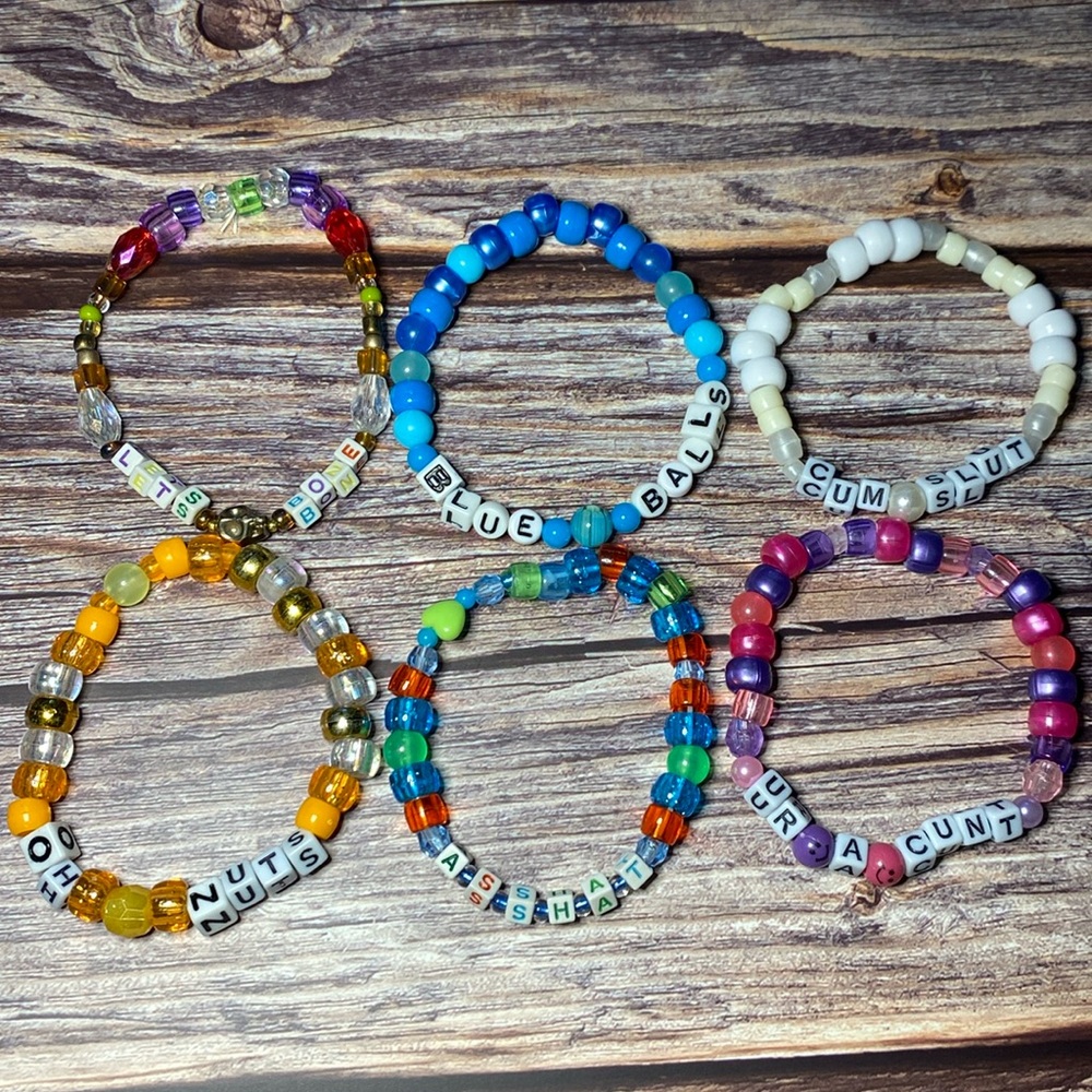 Set of 6 funny Kandi bracelets